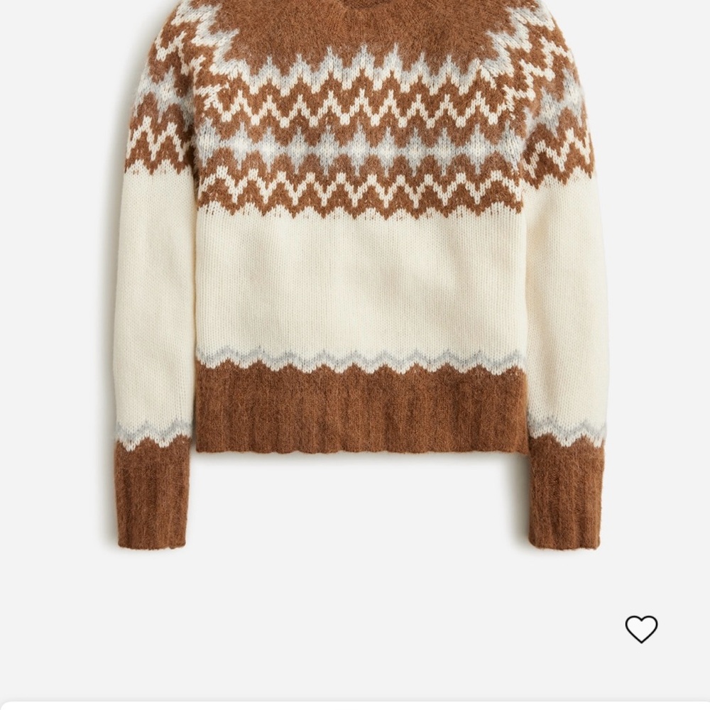 J. Crew Brown and Cream Knit Sweater